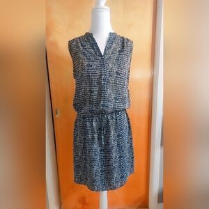 Hilary Radley Black and White Patterned Mini Dress